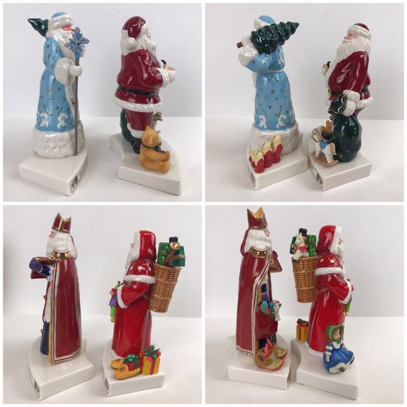 The Danbury Mint Santas Around the World Centerpiece Set England Missing Staff - Picture 8 of 16